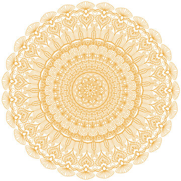 mandala style, ornamental round lace doily pattern