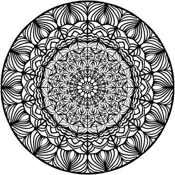 mandala style, round ornamental round lace pattern