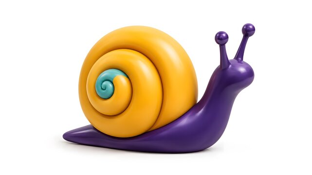 Decorative purple snail figurine with yellow spiral shell