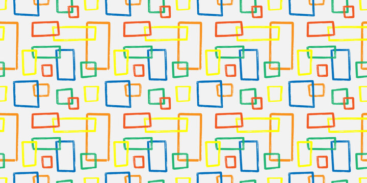 Vibrant pattern of multicolored rectangles with a grunge texture