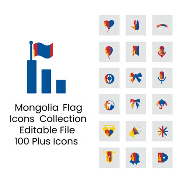 Mongolia flag icons in new design
