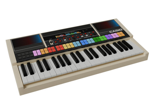 Casio Piano Keyboard isolated on white