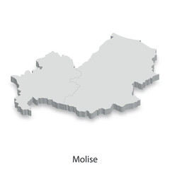 Fototapeta premium 3D Map of Molise, Italy - Region Geographic Illustration