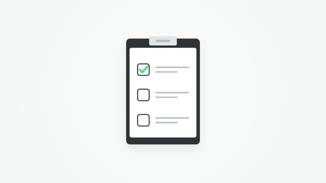 Animated Checklist Clipboard Completing Tasks Successfully