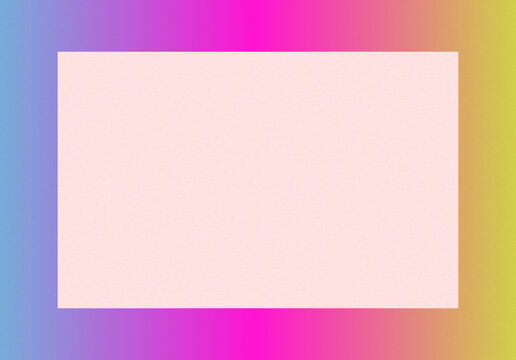 Abstract Pink Gradient Rectangle Frame with Holographic Border
