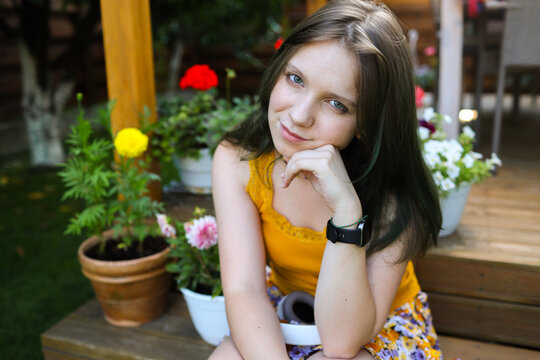 teenage girl on the nature