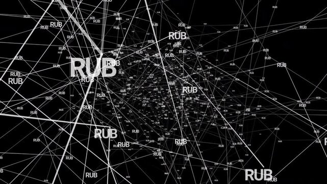 Russian Ruble Currency Symbol Animation for Finance and Exchange.
