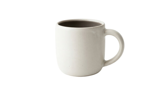 Empty ceramic coffee mug isolated on transparent background