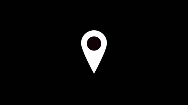 Location map pin pointer red icon 2d marker navigation symbol on transparent background