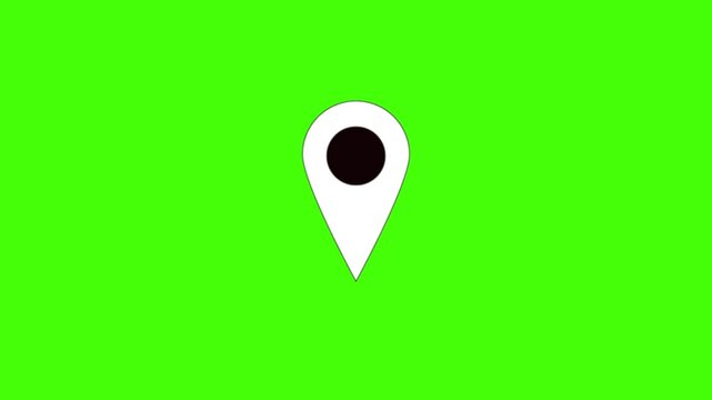 Location map pin pointer red icon 2d marker navigation symbol on transparent background.4K video
