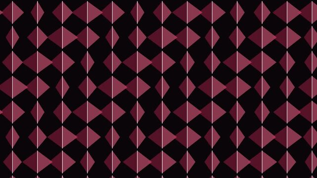 Geometric pattern background with moving maroon shapes and white vertical lines