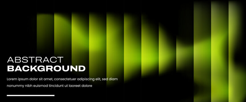 Abstract Futuristic Green Glow Light Horizontal Background