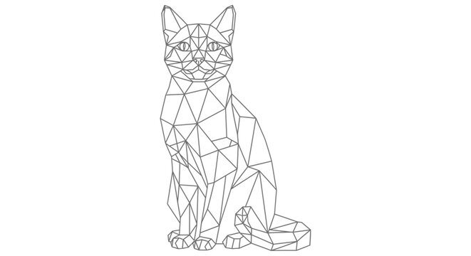 Geometric cat illustration modern polygon art for design projects