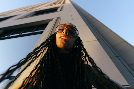 Urban Portrait Looking Up at Skyscraper