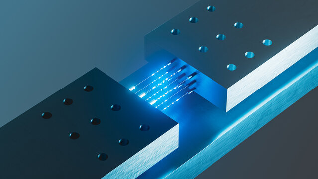 Glowing Data Transfer Between Metallic Technology Modules