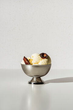 Vanilla ice cream with dates