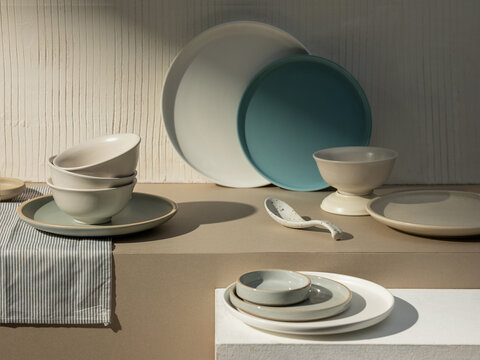Minimalist Ceramic Tableware Arrangement