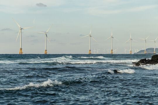 Offshore Turbines in Rough Sea