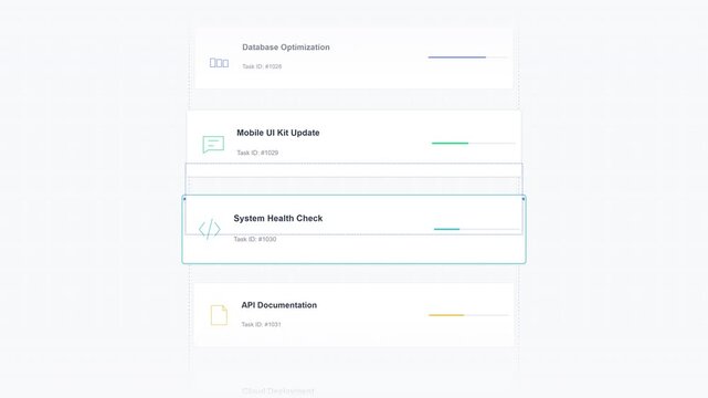 Continuous Project Task List Scrolling Animation