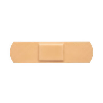 Simple beige adhesive bandage on transparent background