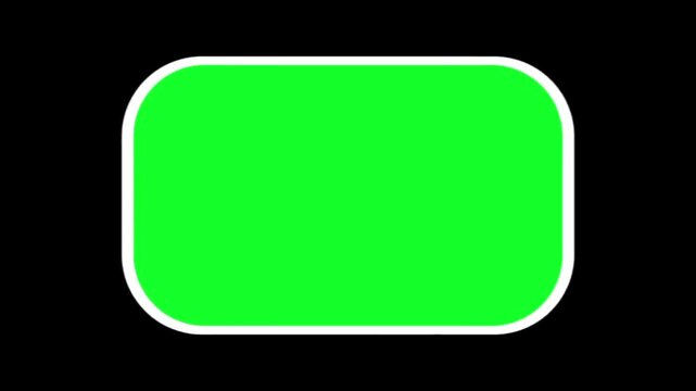 Two green circles and one green rounded rectangle isolated against a solid black background surface with rectangle arranged horizontally video two vibrant presentation composition arrangement set