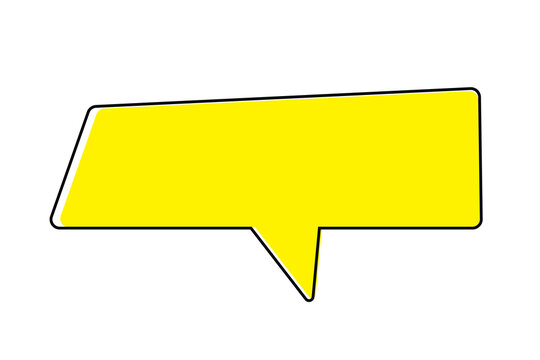 Yellow Blank Speech Bubble Callout for Text and Messages Isolated on Transparent Background