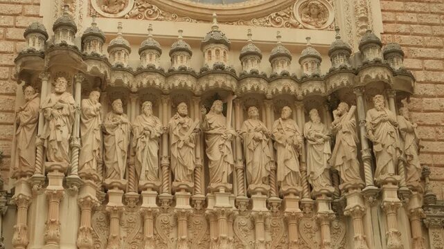 Montserrat, Catalonia, Spain, Religious Sculptures at Montserrat Monastery
