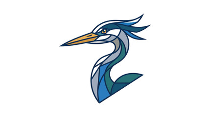 Obraz premium Geometric Heron Bird Logo Design