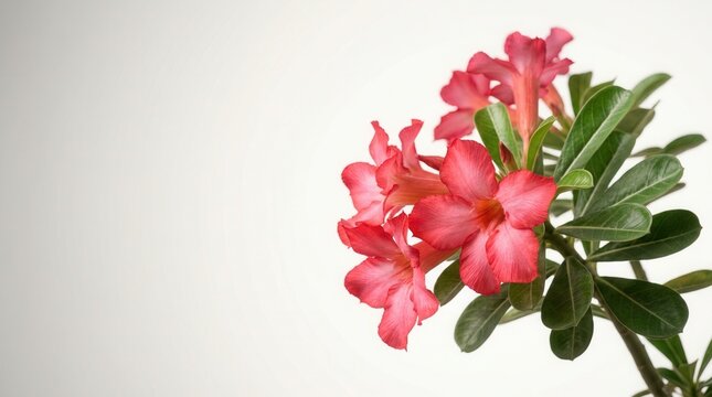 A beautiful adenium or bunga kamboja Jepang plant with a background for adding design.