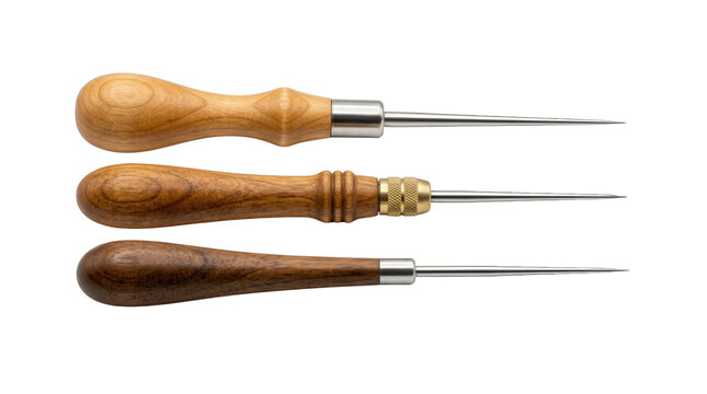 Set of Wood Turned Carpenters Scratch Awls for Layout and Marking