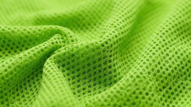 Lightweight polyester mesh with a breathable honeycomblike pattern and fabric texture.