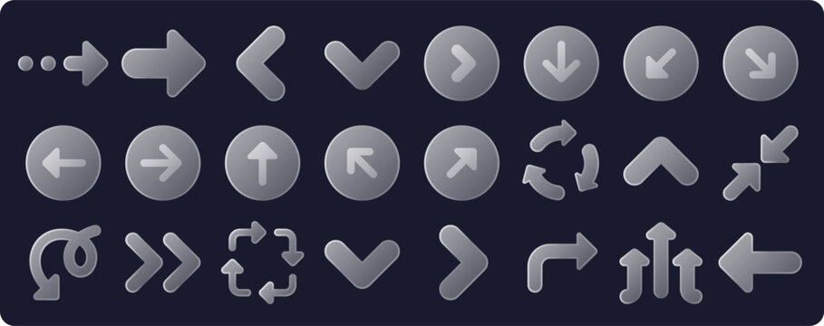Arrows Icon Set &mdash; arrow, right, direction, left, navigation, down, back, pointer, button, up, next, forward, pointing, chevron. Vector icon collection.