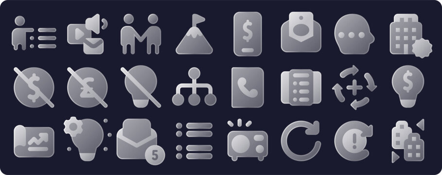 Business Icons including idea, money, task, to do list, finance, management, company, strategy, clipboard, project. Set of vector icons.