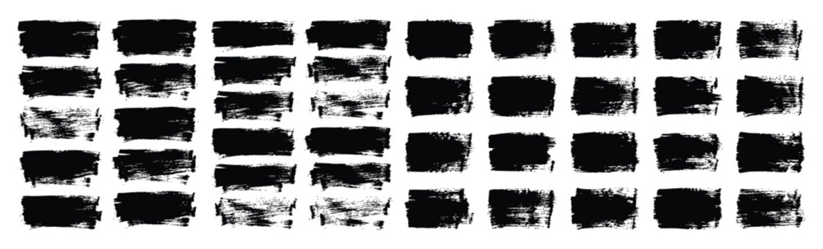 Bold black hand-drawn ink brush strokes and crosshatch scribble texture set featuring grunge paint marks, spiral doodles, and sketchy smears for artistic design backgrounds