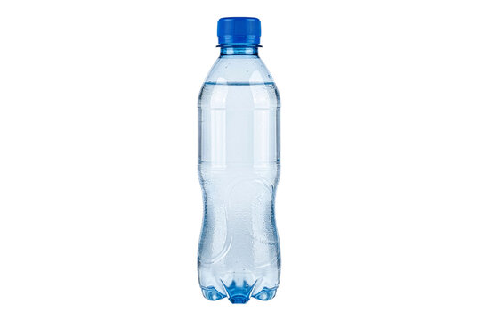 Clear Plastic Water Bottle with Blue Cap