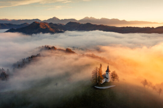 Sunrise in the Slovenian mountains