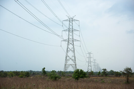 High voltage electric tower, India.