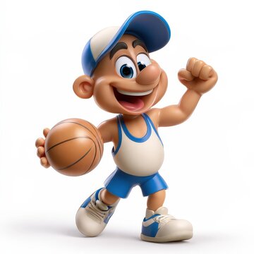 3D Animated Character Celebrating Basketball Achievement