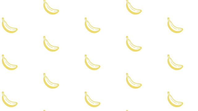 Looping yellow banana pattern tile moving seamlessly.