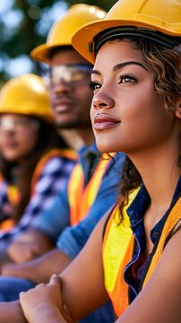 Diverse women engineers working together wearing safety gear