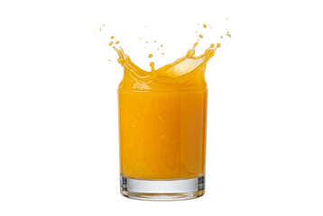 Dynamic Splash of Vibrant Orange Juice in a Clear Glass © Masnoon