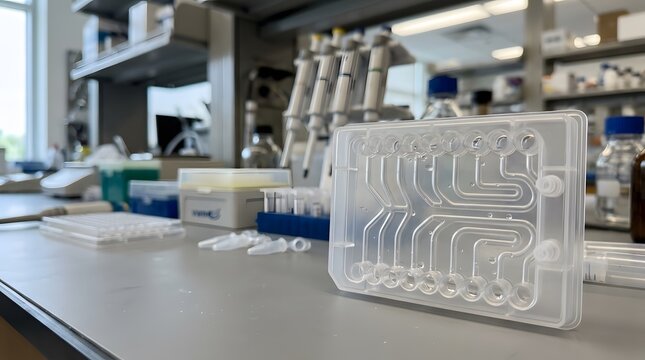 disposable elisa wash reservoir for immunoassay workflows, laboratory liquid handling, sample processing and biotechnology research