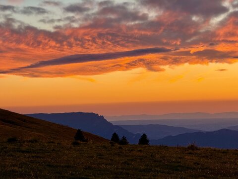 coucher de soleil au Semnoz