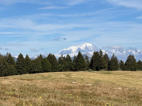 vue Mont Blanc depuis Massif des Bauges