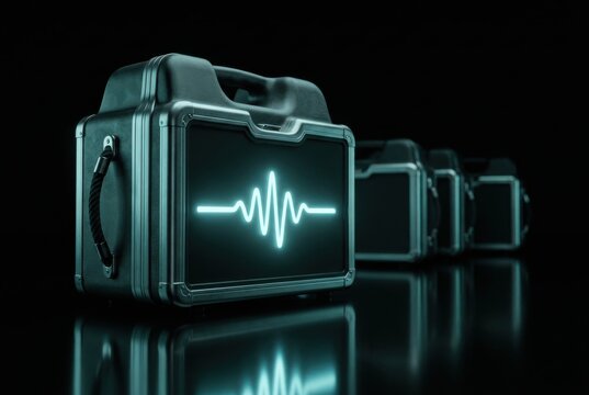 Emergency Defibrillator Case with Heartbeat Display