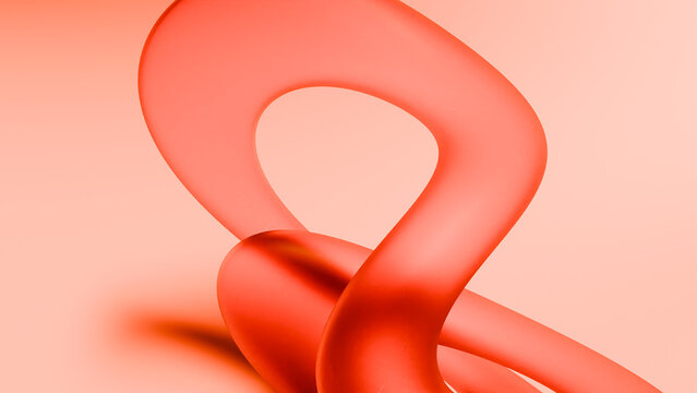 Glossy Scarlet Organic Shapes Creating a Dynamic Modern Composition