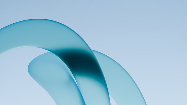 Elegant Light Blue 3D Ribbons Creating a Futuristic Abstract Design