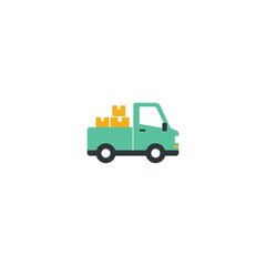 Fototapeta premium Pickup truck icon flat vector design
