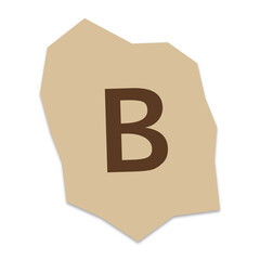 Letter b brown alphabet character on a tan stone shape icon © MST LOVELY BEGUM