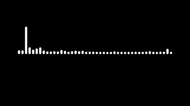 Audio waveform spectrum animation, waveform equalizer and visualization, Audio waveform with frequency animated lines, sound waveform animation. digital voice visualization on black screen. 4k